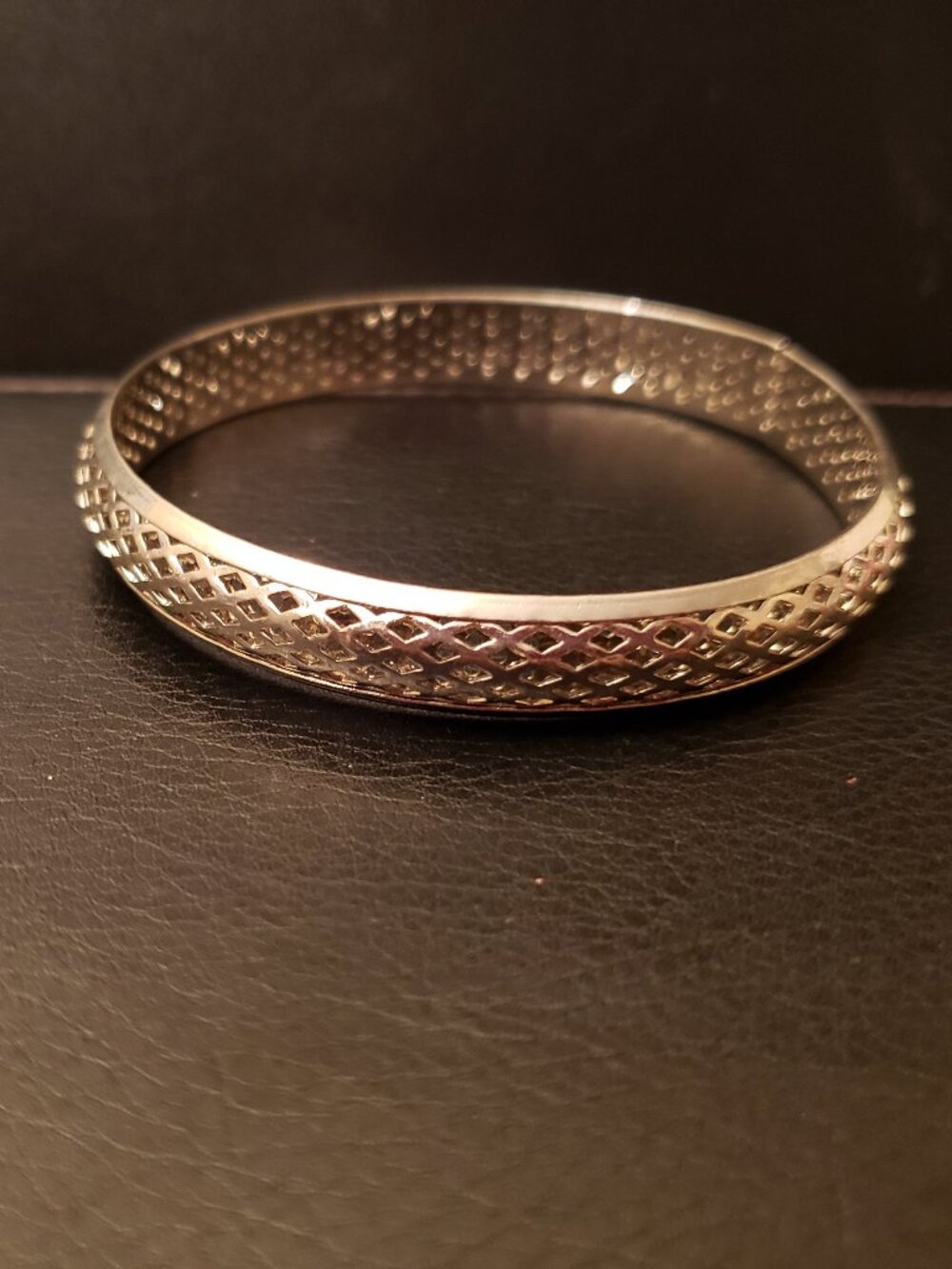 Openwork Filigree Silver Bangle - Picture 3 of 3